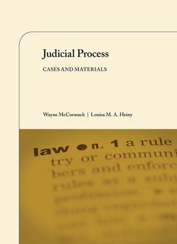 Judicial Process Cases and Materials  9781634608121 Front Cover