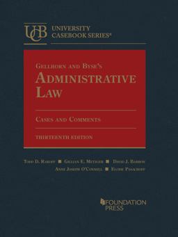     GELLHORN+..ADMINISTRATIVE LAW:CS.+C  9781636594644 Front Cover