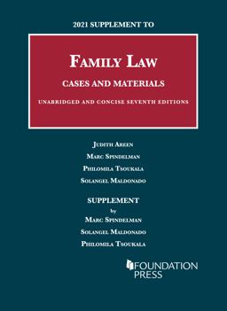 2021 Supplement to Family Law, Cases and Materials, Unabridged and Concise, 7th 2021st 9781636595139 Front Cover