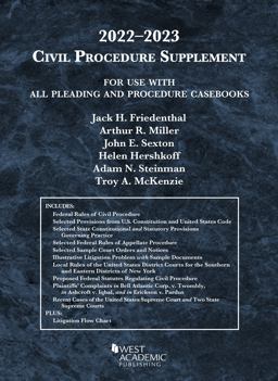 L   CIVIL PROCEDURE 2022-2023 SUPPLEMEN  9781636599212 Front Cover