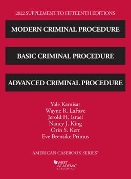     CRIMINAL PROCEDURE-2022 SUPPLEMENT  9781636599274 Front Cover