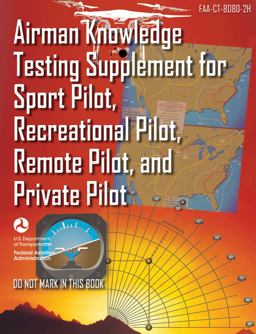Airman Knowledge Testing Supplement for Sport Pilot, Recreational Pilot, Remote Pilot, and Private Pilot (FAA-CT-8080-2H)  9781644250440 Front Cover