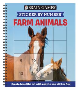Brain Games - Sticker by Number: Farm Animals (Square Stickers)