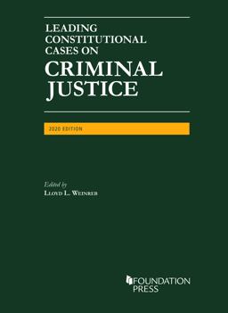 Leading Constitutional Cases on Criminal Justice 2020 2020th 9781647080655 Front Cover