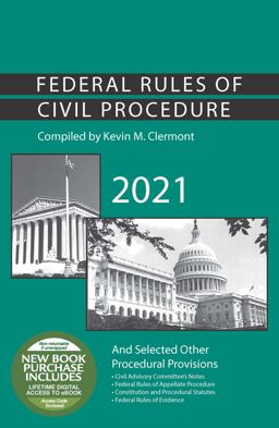 Federal Rules of Civil Procedure and Selected Other Procedural Provisions 2021 2021st 9781647088460 Front Cover