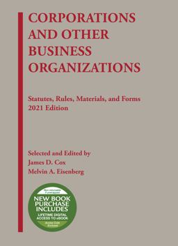 Corporations and Other Business Organizations, Statutes, Rules, Materials, and Forms 2021