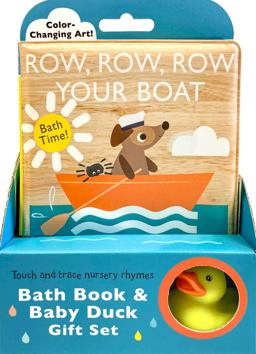 Touch and Trace Nursery Rhymes: Row, Row, Row Your Boat Bath Book and Baby Duck Gift Set