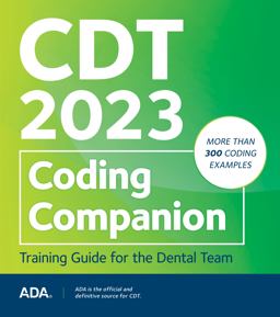 CDT 2023 Coding Companion Training Guide for the Dental Team  9781684471751 Front Cover