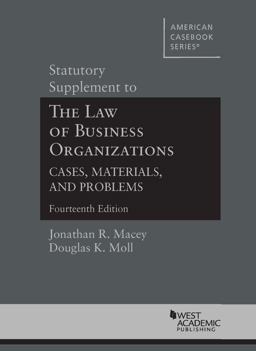 LAW OF BUSINESS ORGANIZ.-SUPPLEMENT  9781684677658 Front Cover
