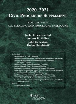 CIVIL PROCEDURE 2020-2021 SUPPLEMENT  9781684679706 Front Cover