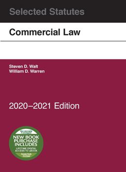 Commercial Law, Selected Statutes, 2020-2021 2020th 9781684679737 Front Cover