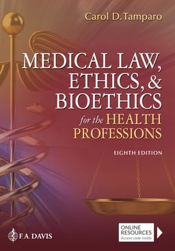Medical Law, Ethics, and Bioethics for the Health Professions 8th 9781719640930 Front Cover