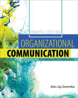 Organizational Communication Foundations for Collaboration 4th 9781792450327 Front Cover