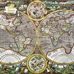 Adult Jigsaw Puzzle Pieter Van Den Keere: Antique Map of the World Adult Jigsaw Puzzle Pieter Van Den Keere: Antique Map of the World