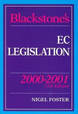 Blackstone's EC Legislation, 2000-2001