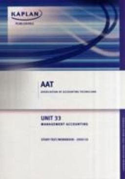 Unit 33 Management Accounting Study Te Unit 33 Management Accounting Study Te
