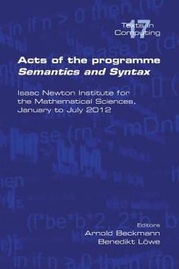 Acts of the Progamme Sematics and Syntax Acts of the Progamme Sematics and Syntax