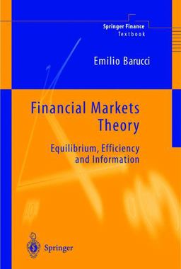 Financial Markets Theory  9781852334697 Front Cover