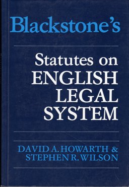 Blackstone's Statutes on English Legal System
