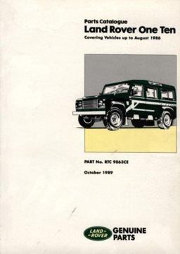 Land Rover One Ten Parts Catalogue  9781855202887 Front Cover