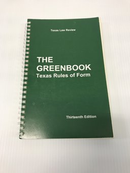 Greenbook Texas Rules of Form 13th 9781878674098 Front Cover