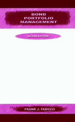 Bond Portfolio Management 2nd 2001 9781883249366 Front Cover