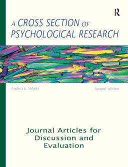 Cross Section of Psychological Research Journal Articles for Discussion and Evaluation 2nd 9781884585692 Front Cover