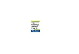 One Page Business Plan for the Professional Consultant  9781891315046 Front Cover