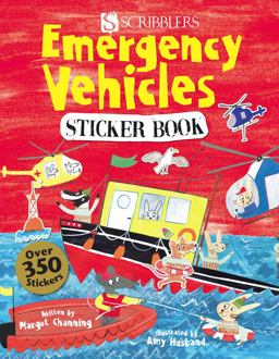 Scribblers Fun Activity Emergency Vehicles Sticker Book  9781912537181 Front Cover