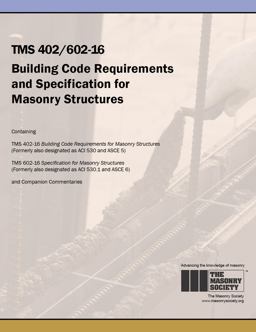 Tms 402/602-16 Building Code Requirements and Specification for Masonry Structures  9781929081523 Front Cover