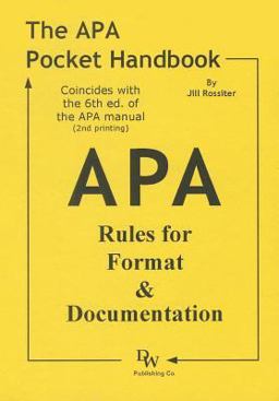 APA Pocket Handbook Rules for Format and Documentation 6th 9781933878133 Front Cover