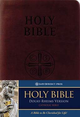 Holy Bible Douay Rheims Version Standard Size Leather-Soft Burgundy  9781935302025 Front Cover