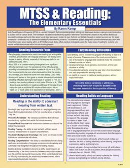 MTSS and Reading The Elementary Essentials  9781938539817 Front Cover
