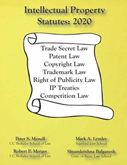 Intellectual Property Statutes 2020  9781945555176 Front Cover