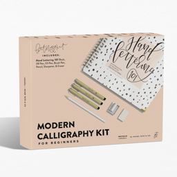 Modern Calligraphy Kit for Beginners A Creative Craft Kit for Adults Featuring Hand Lettering 101 Book, Brush Pens, Calligraphy Pens, and More 2020 9781950968343 Front Cover