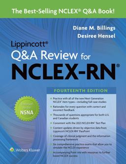 Lippincott Q&amp;a Review for NCLEX-RN 14th 9781975180386 Front Cover