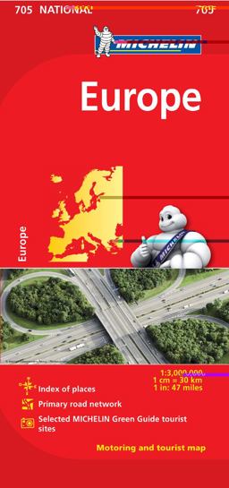 Europe - Michelin National Map 705 Straï¿½en- und Tourismuskarte 1: 3. 000. 000; Auflage 2023 10th 9782067170117 Front Cover