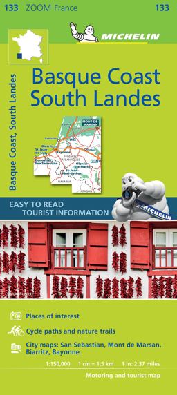 Michelin ZOOM Landes Sud - Cote Basque 133  9782067227927 Front Cover