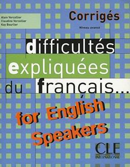 Difficultés Expliquées du Français : For English Speakers  9782090338447 Front Cover