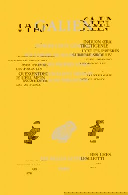 Introduction GÃ©nÃ©rale - Sur l'Ordre de Ses Propres Livres - Sur Ses Propres Livres - Que l'Excellent MÃ©decin - Est Aussi Philosophe  9782251005362 Front Cover