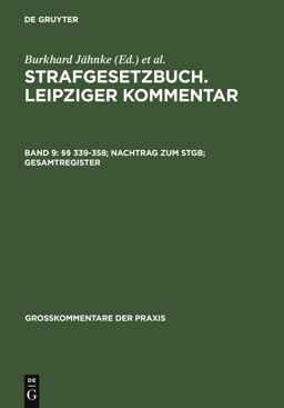 §§ 339-358; Nachtrag Zum StGB; Gesamtregister §§ 339-358; Nachtrag Zum StGB; Gesamtregister