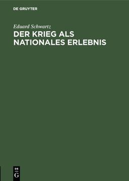 Der Krieg Als Nationales Erlebnis