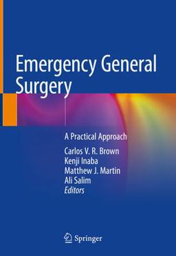 Emergency General Surgery A Practical Approach  9783319962856 Front Cover