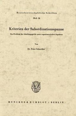 Kriterien der Subordinationsspanne
