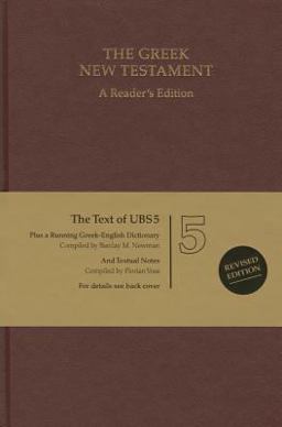 UBS GREEK NEW TESTAMENT:READER'S ED.  9783438051684 Front Cover