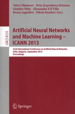 Artificial Neural Networks and Machine Learning -- ICANN 2013