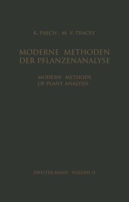 Modern Methods of Plant Analysis / Moderne Methoden der Pflanzenanalyse