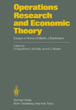 Operations Research and Economic Theory Operations Research and Economic Theory