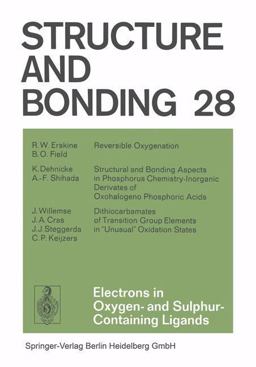 Electrons in Oxygen- and Sulphur Containing Ligands Electrons in Oxygen- and Sulphur Containing Ligands