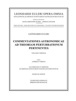 Leonhard Euxleri Opera Omnia